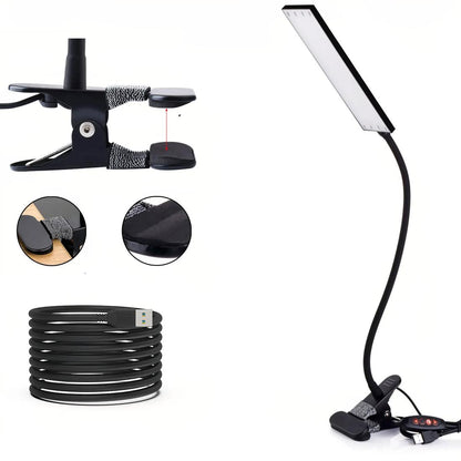 Lampe de bureau flexible à pince – éclairage LED réglable
