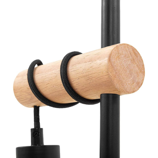 Lampe de bureau design bois et métal – ampoule apparente