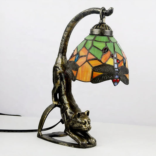 Lampe de table style Tiffany – abat-jour en verre coloré